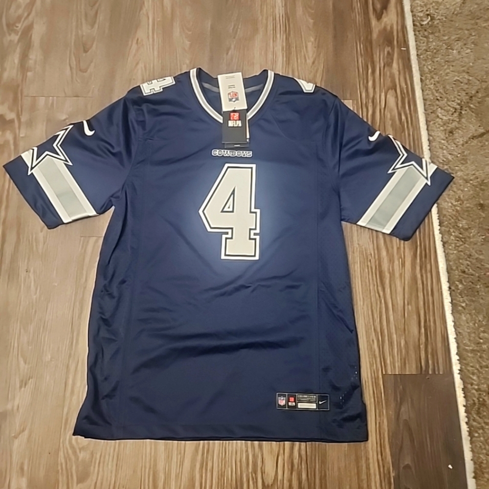 BWT Authentic Nike NFL Dallas Cowboys Dak Prescott #4 Blue Jersey Men's Sz  M
